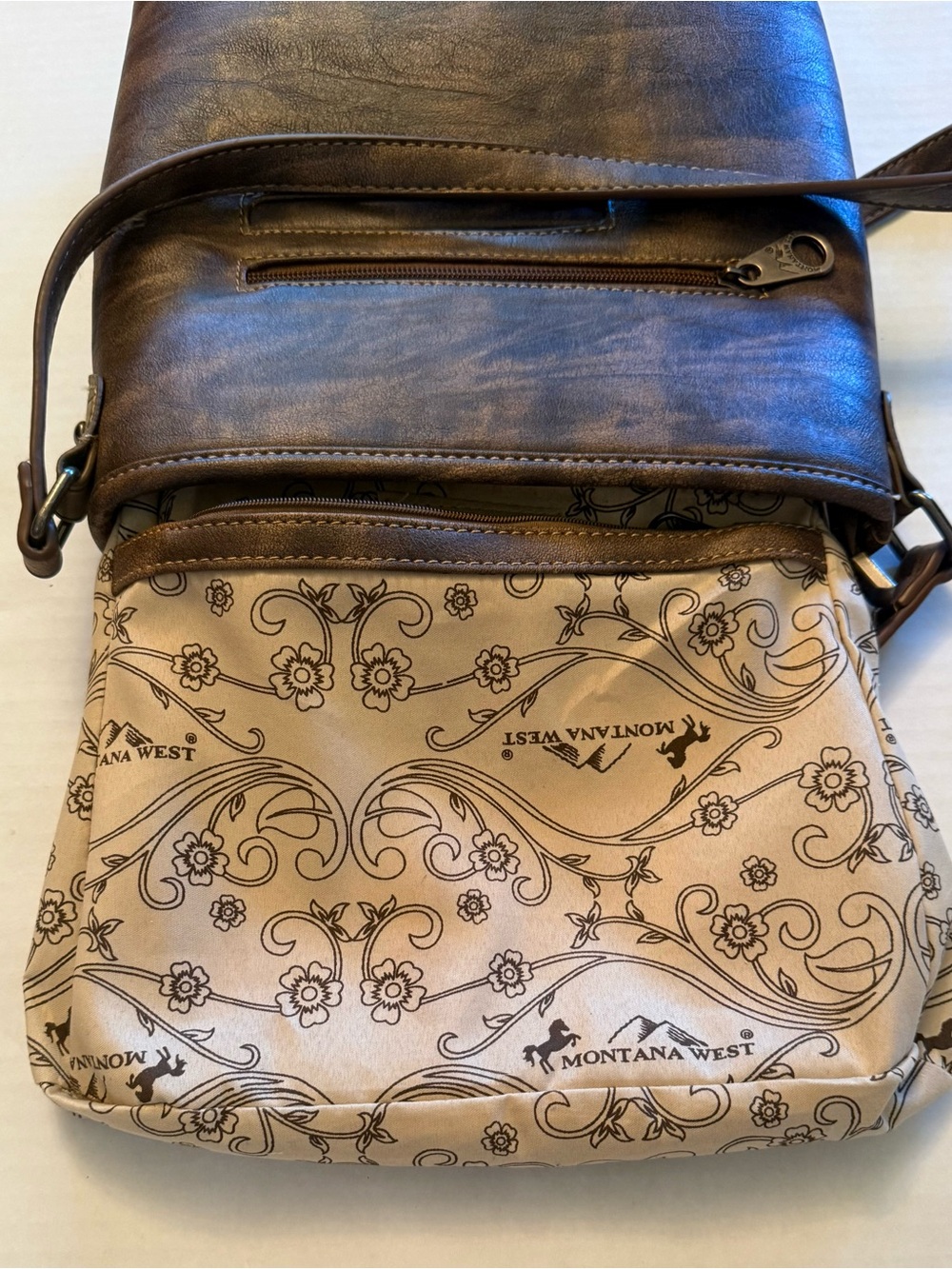 Montana West Western Crossbody Purse Brown Turquoise Embroidered Studded Bag - Picture 10 of 15